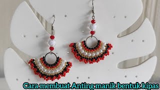 beaded earrings tutorial | cara membuat anting manik bentuk kipas | anting manik dayak @rydiy