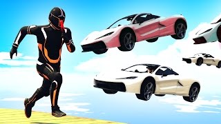 HIT THE RUNNER WITH 100 CARS! (GTA 5 Funny Moments)