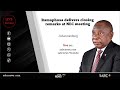 President Ramaphosa delivers closing remarks at NEC meeting