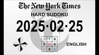 NYT HARD SUDOKU  Feb. 25, 2025