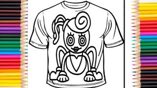 Mommy Long Legs T-Shirts Coloring Pages/Poppy Playtime Coloring Pages