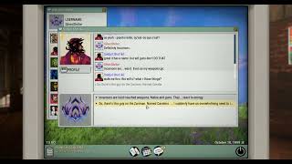 Warframe 1999: Talking to Quincy about Incarnon weapons in the Kinemantik Instant Messaging app