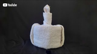 How to make a towel birthday cake - towel art | towel folding