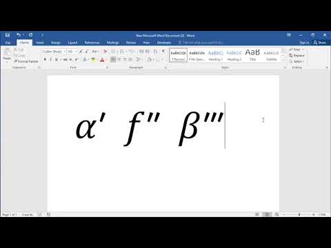 How to type prime , double prime and triple prime math symbols in word