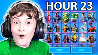 Upgrading My Little Bro’s Fortnite Account for 24 Hours!