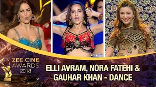 FIRE ON STAGE | Elli Avram, Mamta Sharma, Gauhar Khan, Nora Fatehi | Zee Cine Awards 2018