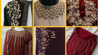 stunning , top and  beautiful hand  embroidered neck designs 2022/2023 @all in one by hiba pari