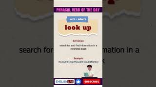 Phrasal Verb of the Day 01 | look up |#shorts# English vocabulary | Spoken English | English Grammar