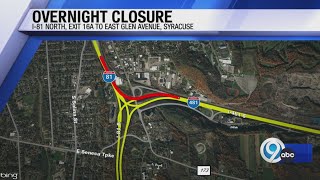 Overnight closure planned for I-81 North this week