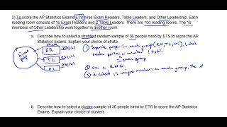AP Stats 4.1b Example 2: Stratified and Cluster Random Sampling