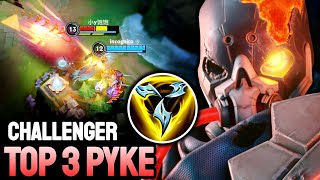 WILD RIFT PYKE - TOP 3 PYKE GAMEPLAY - CHALLENGER RANKED