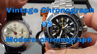 Vintage Chronograph Watch VS Modern Chronograph Watch. Omega,Breitling,Lemania,Butex, Glycine.