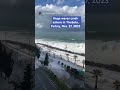 storm bettina churns up huge waves along the black sea