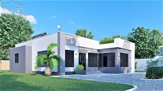3 BEDROOM BUNGALOW HOUSE PLAN  | FLAT ROOF HOUSE PLAN || 13x12m