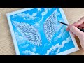 Angel Wings | Acrylic painting for beginners | Step by step