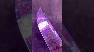 mosaic Damascus game hunting knife extended forging master Doug Poncio nordic hunting knife