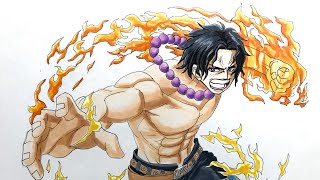 ワンピース　ポートガス・D・エース　描いてみた　ONE PIECE PORTGAS.D.ACE drawing