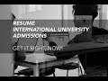 How to make a resume for foreign universities admissions?