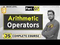 Arithmetic Operators in javascript full explanation for beginners in hindi #07