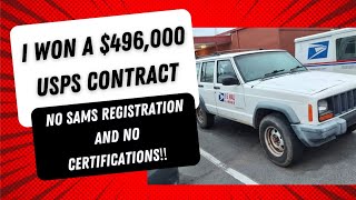 I Won a $496,000 USPS Contract😱🙌🏼 No Sam.gov Registration and No Experience‼️