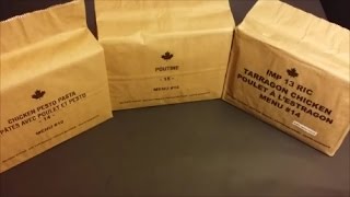 2015 Canadian Individual Meal Pack Menu #15 Poutine MRE Review tasting IMP Ration