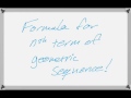 Formula for nth Term of Geometric Sequence