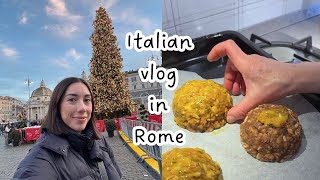 Italian vlog: facciamo il dolce di Natale di Roma e vediamo l'albero a Piazza del Popolo! (Sub)