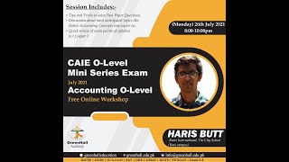 Accounting O-Level Workshop by Sir Harris Butt at GreenHall Online Chapter