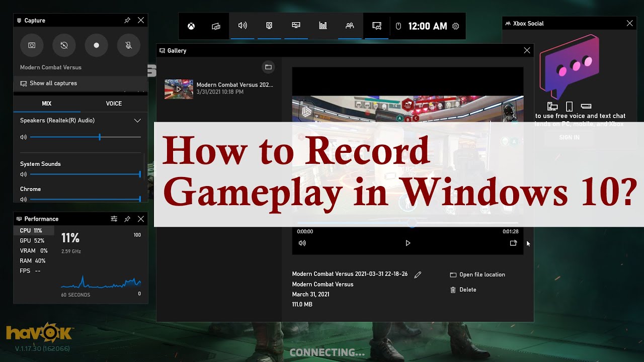 How To Record Gameplay In Windows 10 | Gameplay Recording Game Bar ...