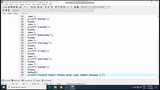 C program to print day of week name using switch case||How do you print days using switch case?