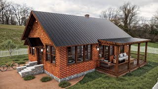 Nature Meets Luxury: Cozy Stone Brick House in the Forest