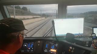 Bombardier Traxx on test in Israel - view from the cab