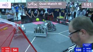 VEX Worlds 2016 - VRC High School - Engineering - Qual 46 (7232Z 1028A) 191 vs 255 (4815A 7972D)