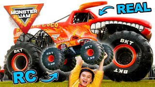 Monster Jam Mega RC Race 🔥 Monster Truck Driver vs Kids - Revved Up Recaps