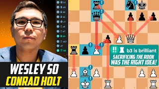 Wesley So *STUNNED* Conrad Holt with Brilliant Rook Sacrifice - PRO League Group Stage 2017