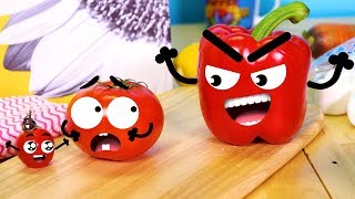 Help me! Secret Life Of Stuff Fruits And Vegetables Doodles Animation | 3D Cute Food Talking Things