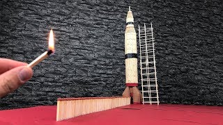 SPACE ROCKET LAUNCH with Matches Chain Reaction