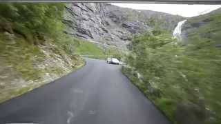 Trollstigen, Norway, a steep mountain road with many hairpin bends