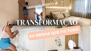 REFORMANDO O QUARTO CASAL GASTANDO POUCO| FIZ TUDO EM 1 DIA RÁPIDO E FÁCIL