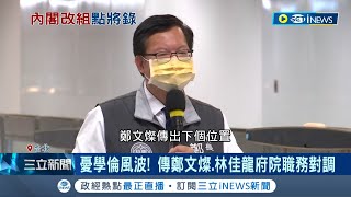 論文案衝擊內閣布局? 鄭文燦論文風波恐讓下一步出現變數 龍.燦接掌職務可能互換 國安局長陳明通恐不續留│記者 程彥豪 黃昕晟│【台灣要聞】20230120│三立iNEWS