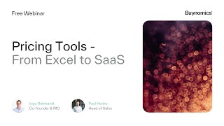 Webinar on Pricing Tools - from Excel to SaaS