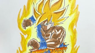 ドラゴンボール　スーパーサイヤ人　悟空　描いてみた　DRAGON BALL Son Goku drawing