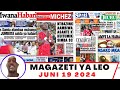 Magazeti ya leo Juni 19/2024 jumatano asubuhi/magazeti ya michezo leo asubuhi  ijumatano/Yanga