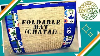 Foldable Mat Korai River Grass Chatai with 30mm Soft Foam Comfort Mattress