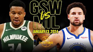 Golden State Warriors vs Milwaukee Bucks  Game Highlights | January 13, 2024 | F