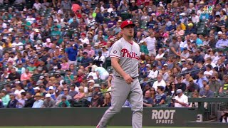 PHI@SEA: Leiter fans Haniger to end the 1st inning