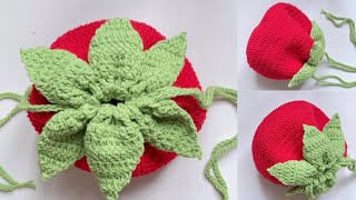 Crochet Tomato Pouch Bag 🍅 Hướng dẫn móc túi rút cà chua size lớn