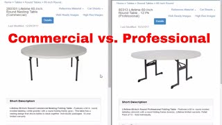 Lifetime Commercial vs Professional Tables