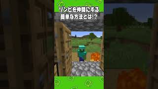 【マイクラ】ゾンビを仲間にする画期的な方法#shorts【マインクラフト】