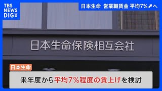 日本生命　平均7%賃上げへ　営業職約5万人が対象｜TBS NEWS DIG